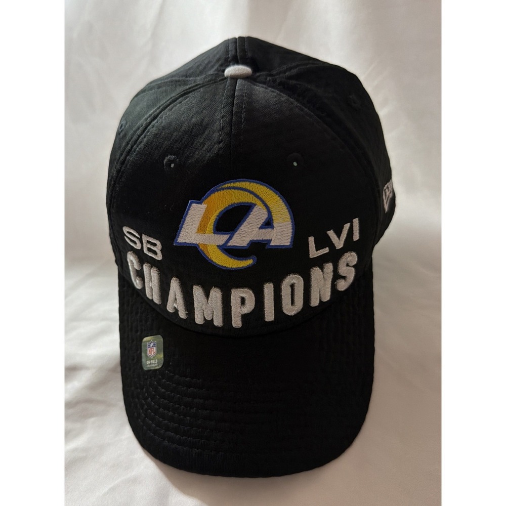 New Era Black LA Rams Super Bowl LVI Champions 9FORTY Snapback Adjustable Hat